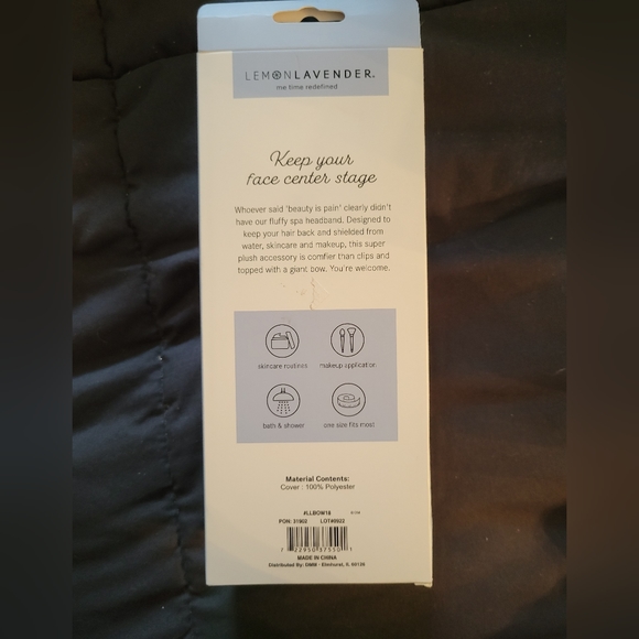 New in box lemon lavender take a bow plush spa headband blue - Picture 4 of 5